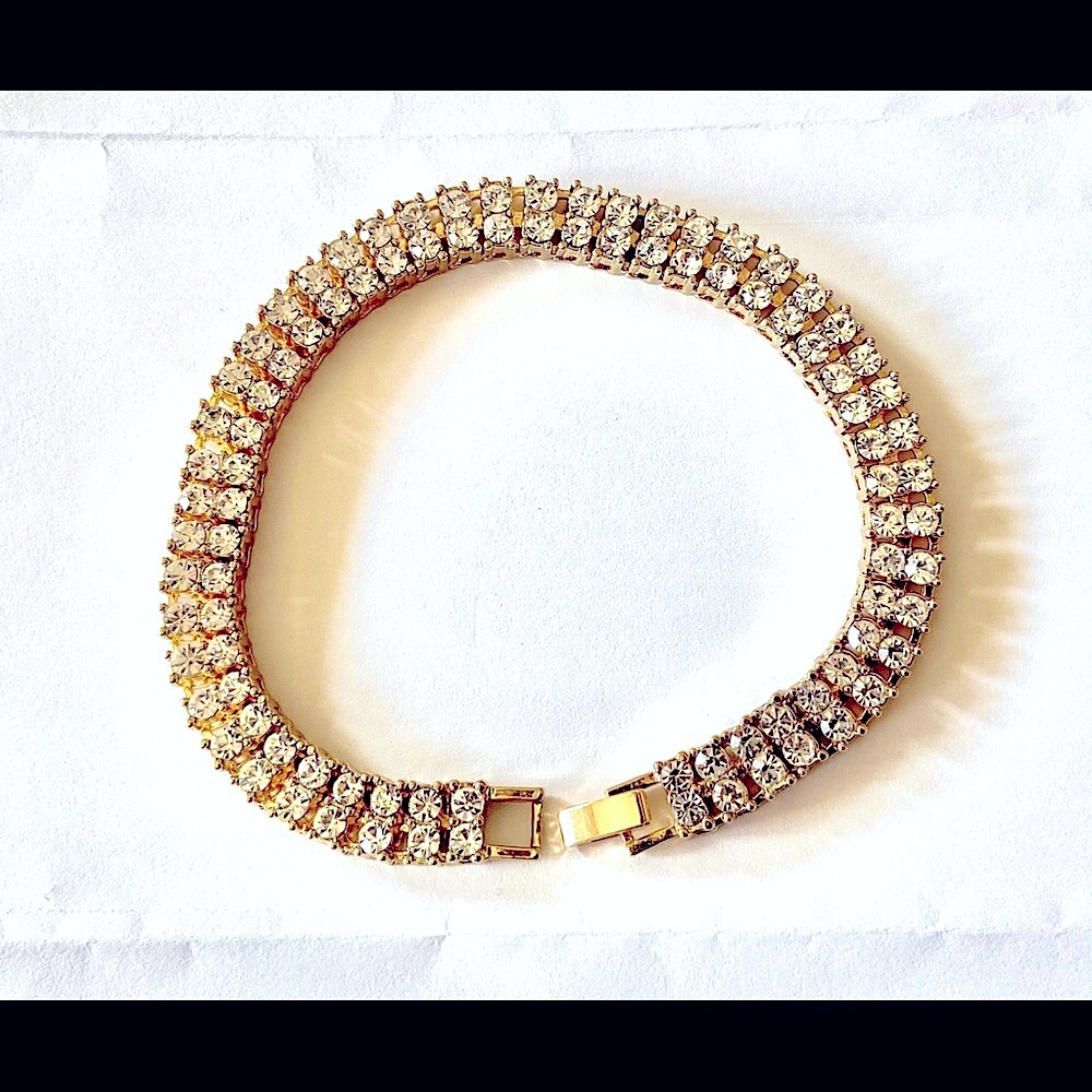 🎁❤️ 14K Gold Plated 2 row Tennis Bracelet 🌹